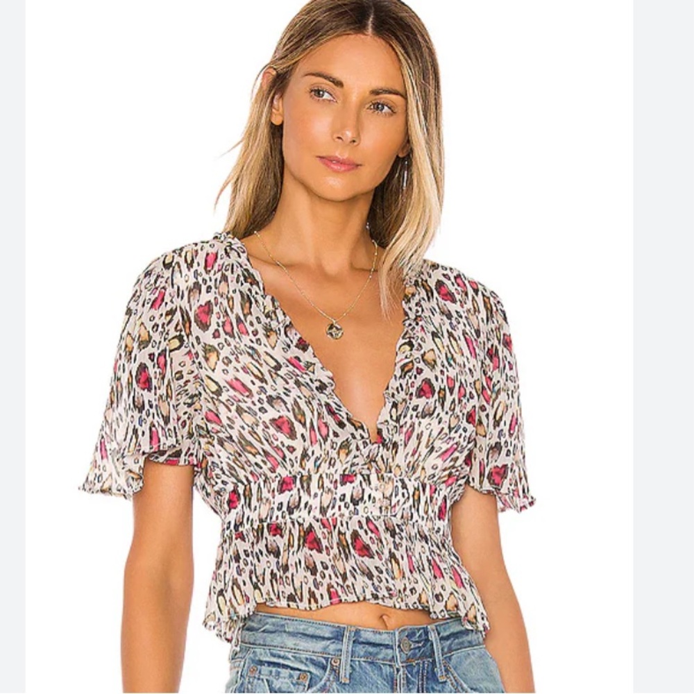 Revolve Majorelle Norma Leopard Top